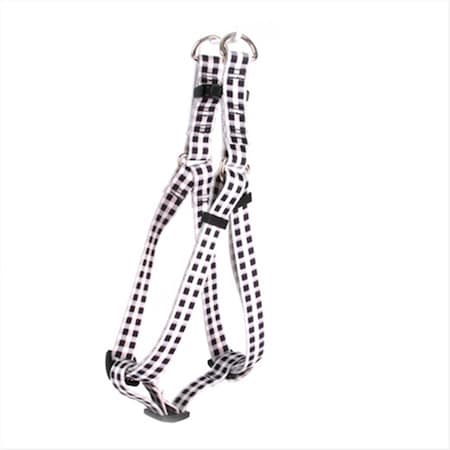 Gingham Black Step-In Harness - Extra Small